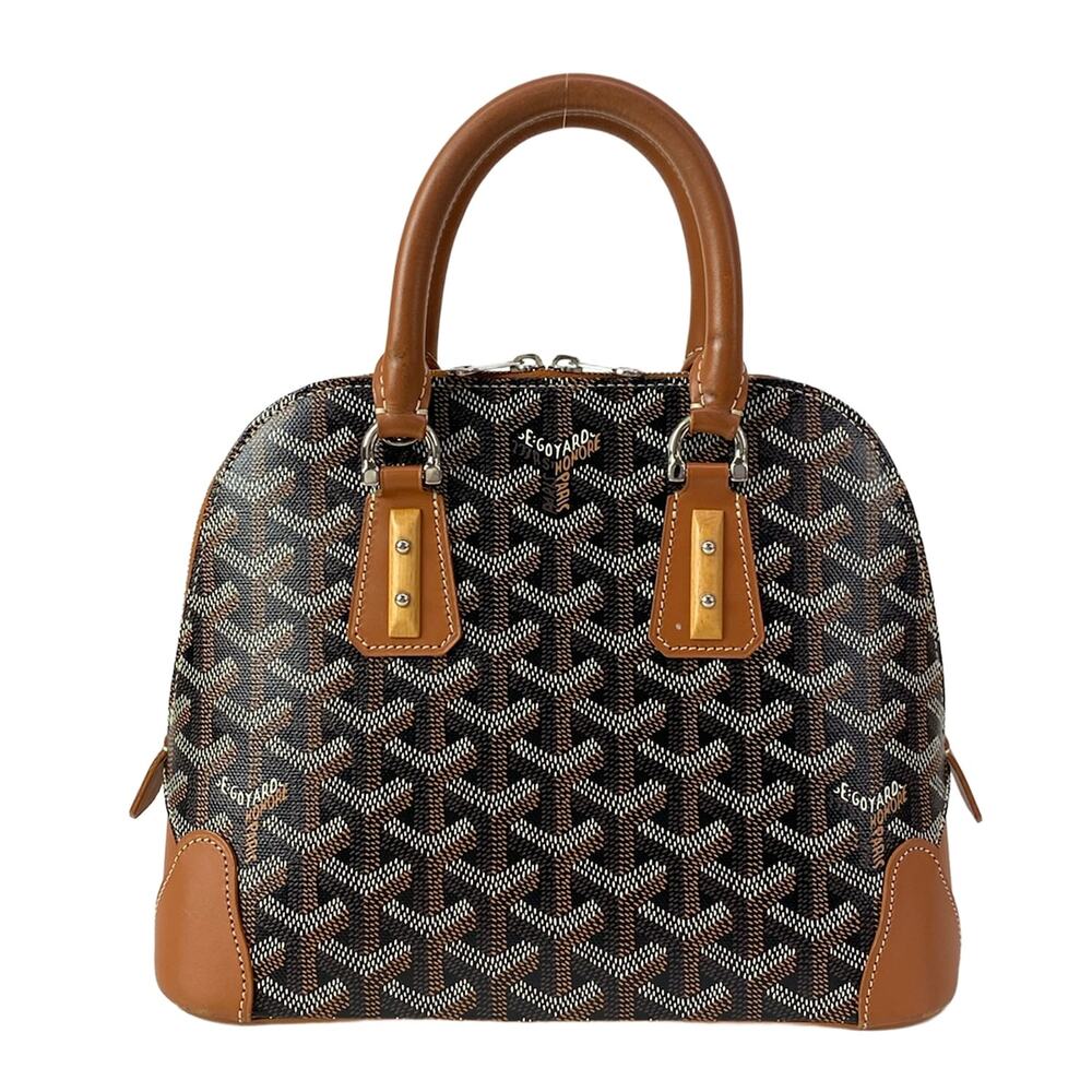 Goyard Vendome mini Handbag Black Brown White Coated Canvas Leather